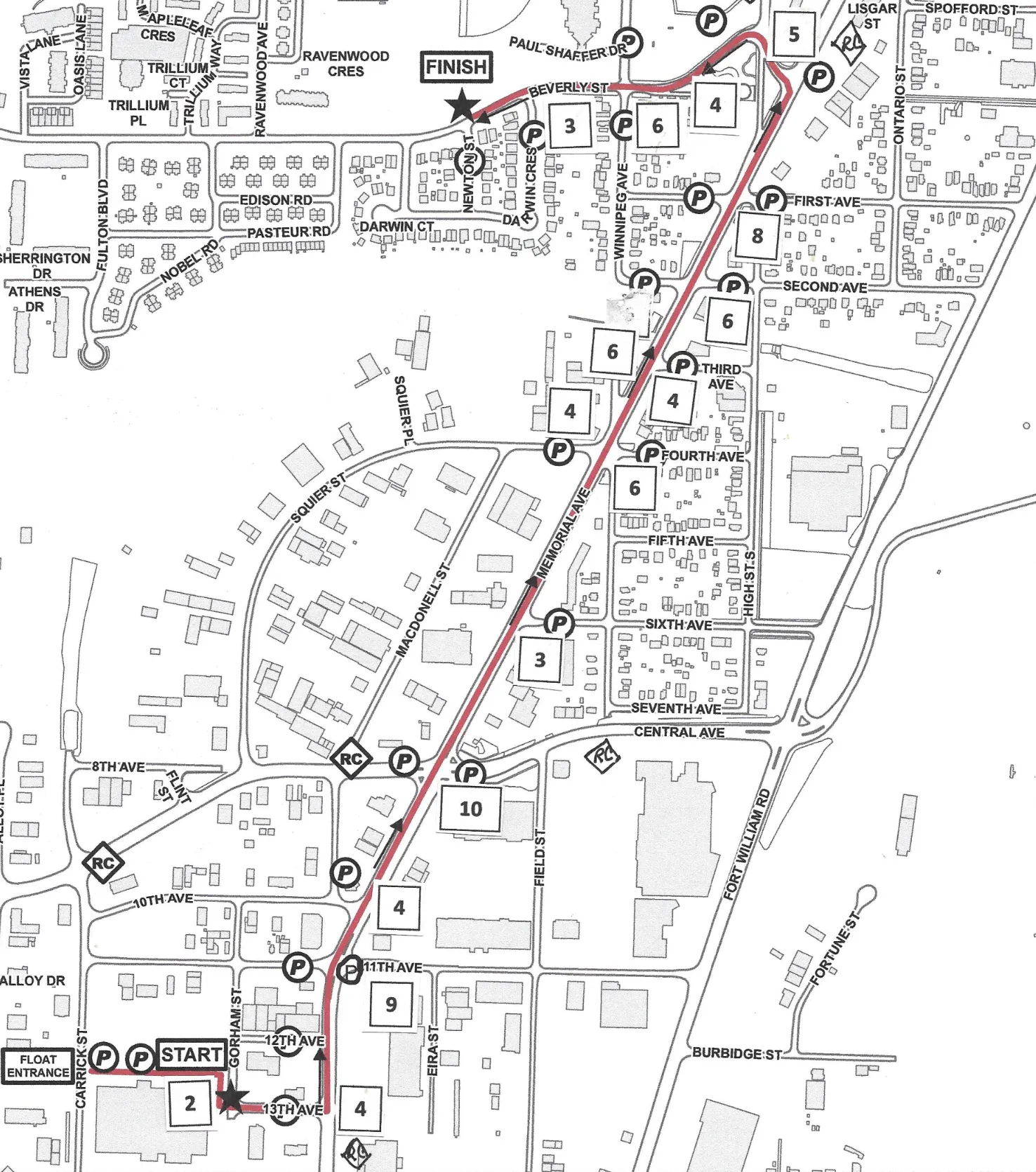 Santa Claus Parade Route Map